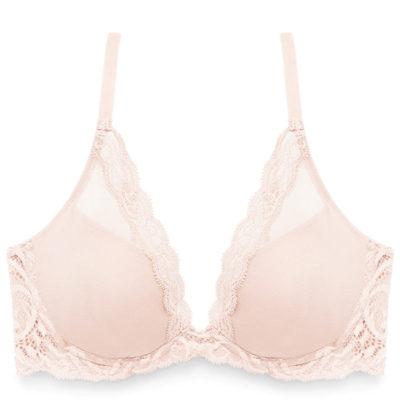 Natori-feathers-plunge-t-shirt-bra-730023-rose cameo-bare-basics-lingerie-vancouver-richmond