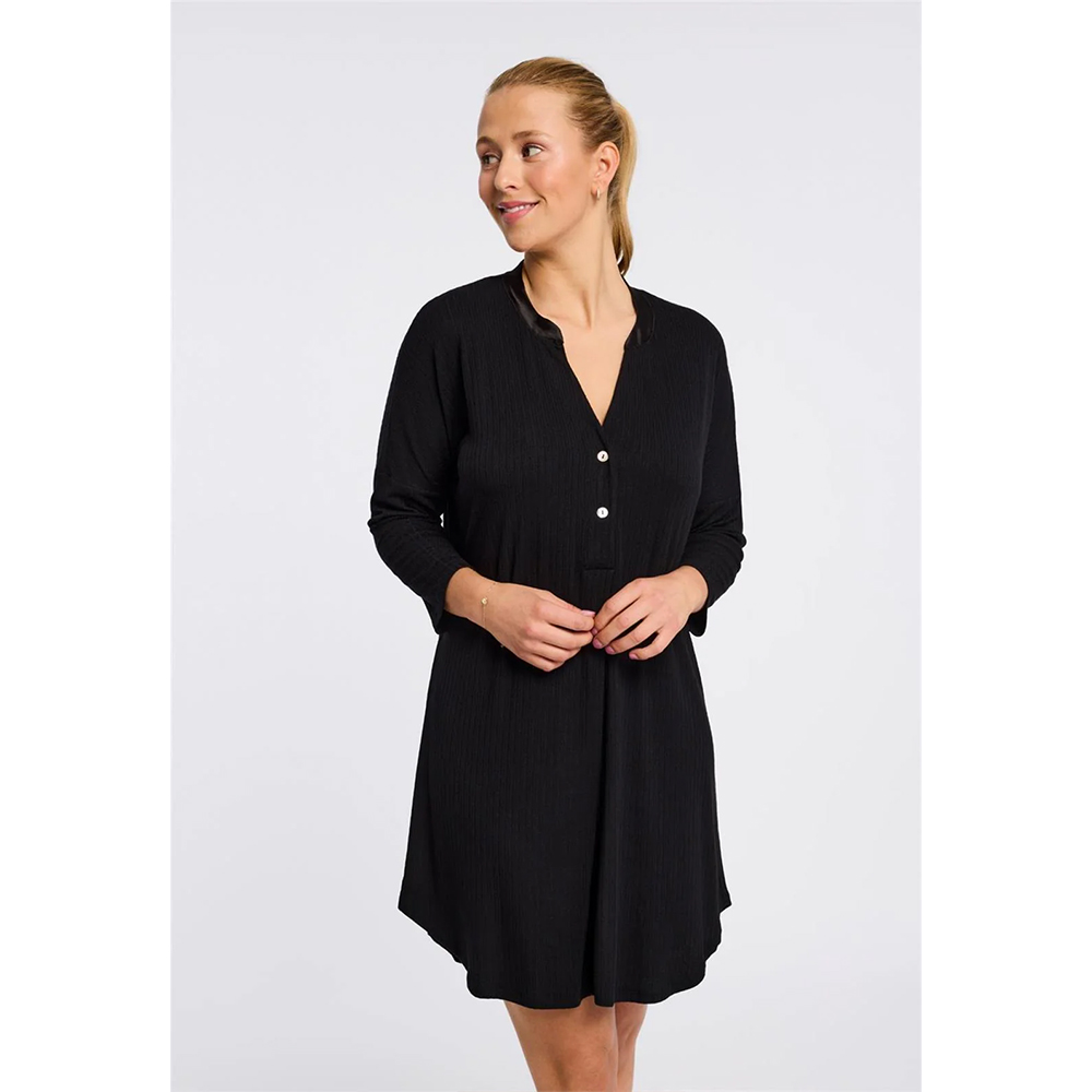 Fleur’t-lingerie-Dolman-nightshirt-6004-black-f