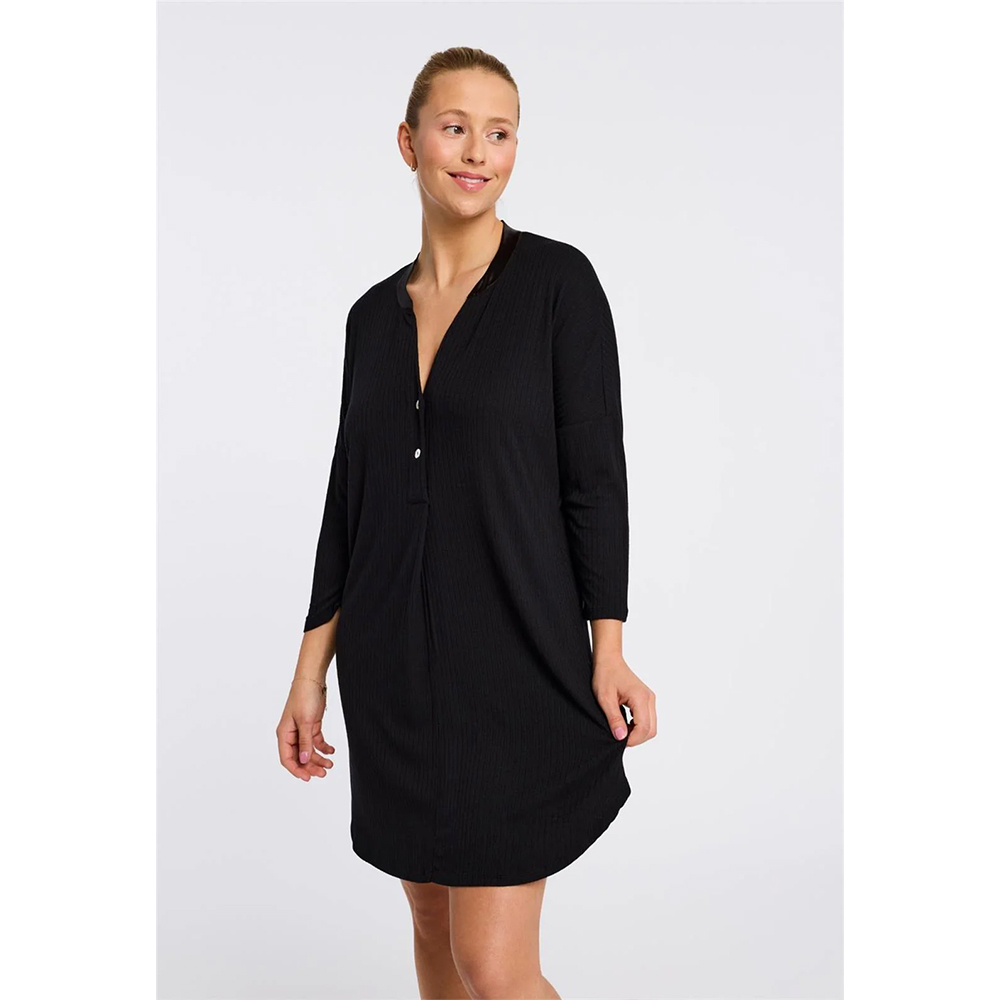 Fleur’t-lingerie-Dolman-nightshirt-6004-black-f2