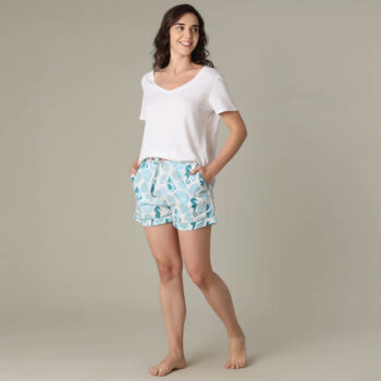 Mahogany Ocean Print Cotton Short