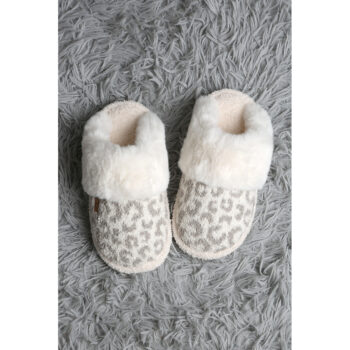 ComfyChic Leopard Faux Fur Soft Mule Slippers