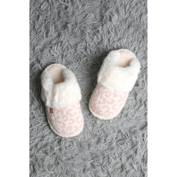 ComfyChic Leopard Faux Fur Soft Mule Slippers