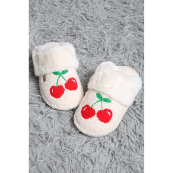 ComfyChic Cherry Faux Fur Soft Mule Slippers