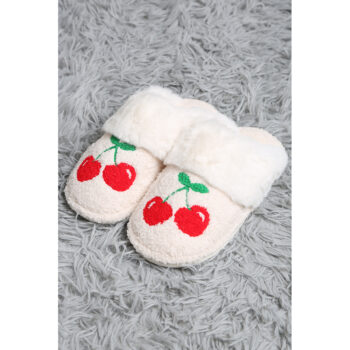 ComfyChic Cherry Faux Fur Soft Mule Slippers