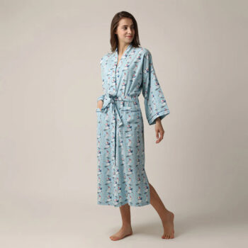 Mahogany Snowman Ski Flannel Robe