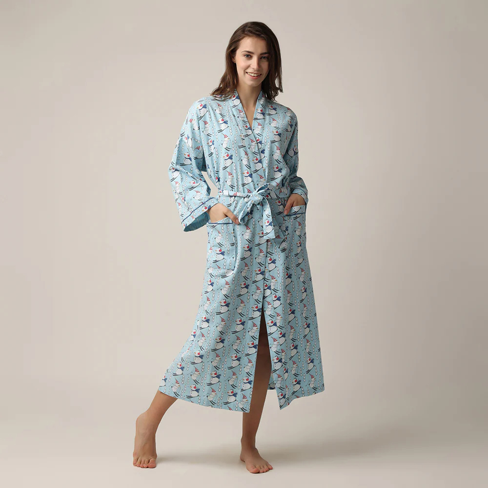 Mahogany-sleepwear-snowman_ski-cotton-robe-NF13R-front2