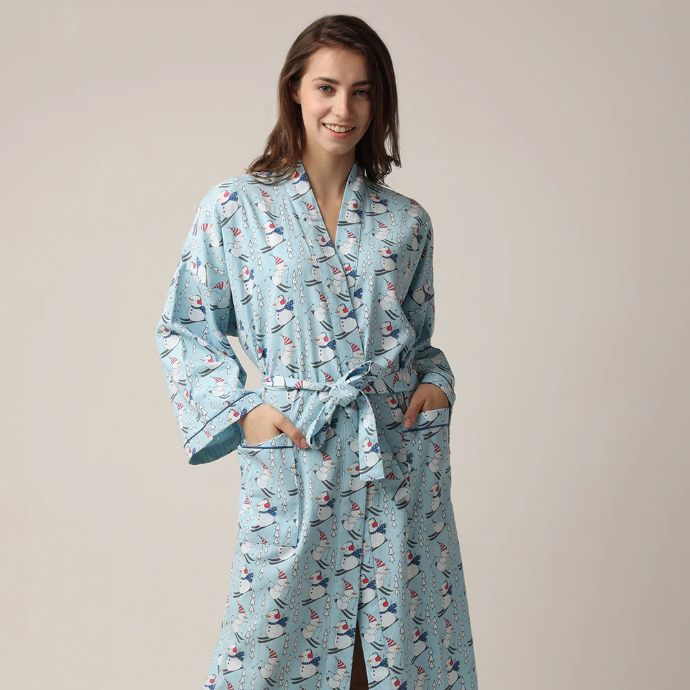 Mahogany-sleepwear-snowman_ski-cotton-robe-NF13R-front3
