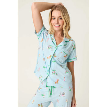 PJ Salvage Whimsy Putter Pup Cropped PJ Set