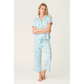 PJ Salvage Whimsy Putter Pup Cropped PJ Set