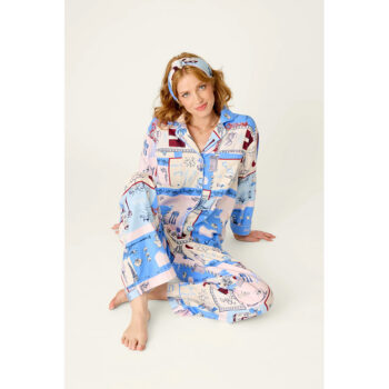 PJ Salvage Allons-Y Parisian Print 3-Piece Flannel PJ Set