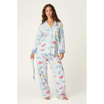PJ Salvage Out of Office Eyemask 3-Piece Flannel PJ Set